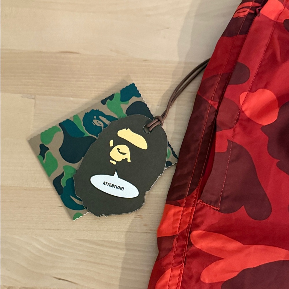 Bape Red and Black Camo Board Shorts - Picture 3 of 6